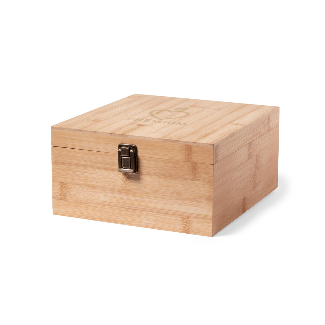 Set de vinos personalizado Neider de bambú con 2 copas de cristal - Packs de regalo personalizado - Regalo Promocional Personalizado - imagen 4