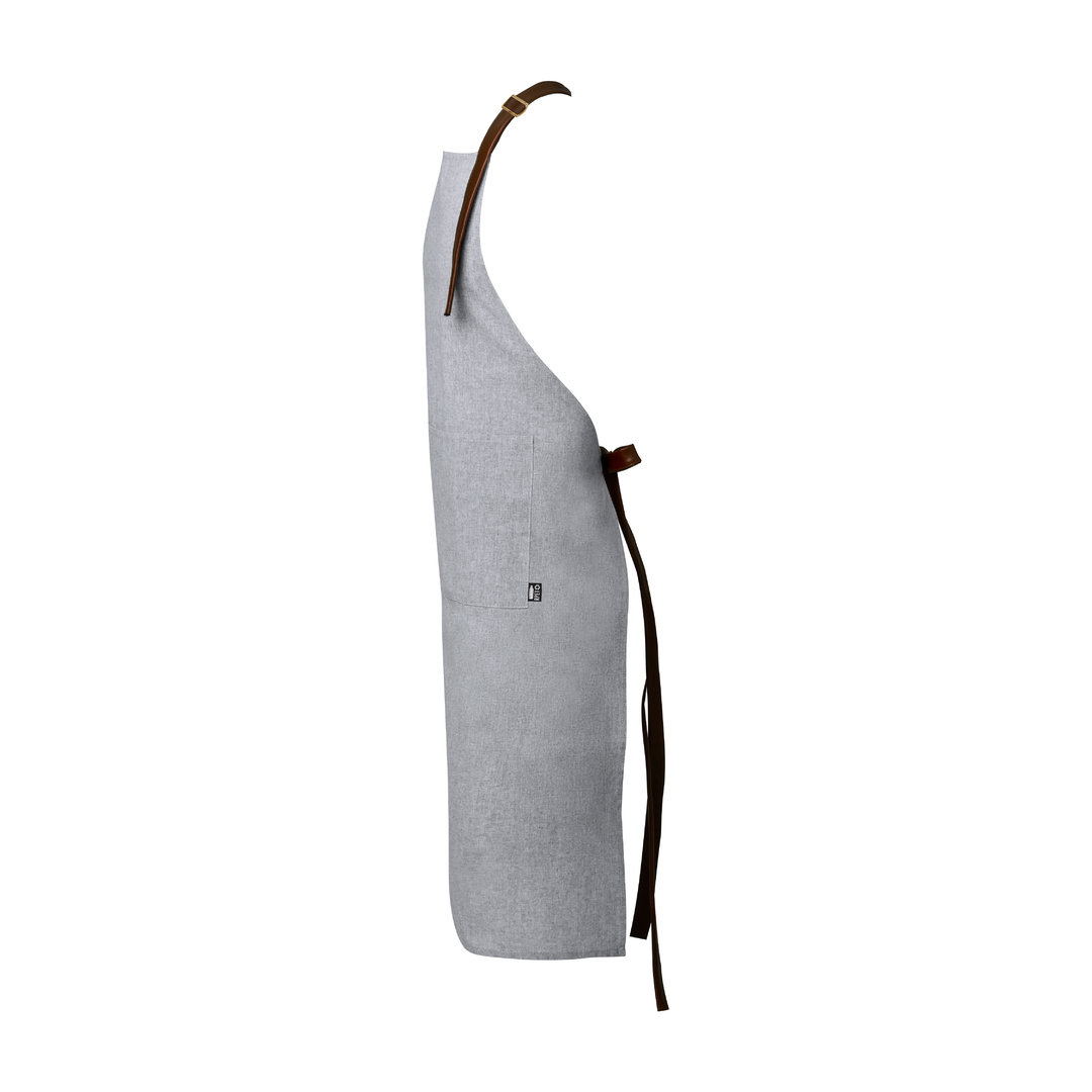 Delantal personalizado Hanaku de RPET con bolsillo y cintas polipiel - Hogar - Regalo Promocional Personalizado - vista alternativa