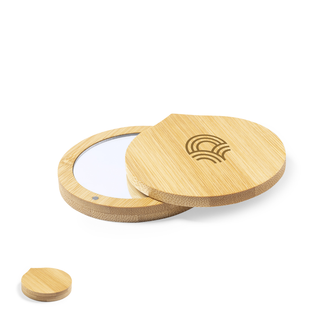 Espejo personalizado Susil 1X de bambú con cierre magnético - Hogar - Regalo Promocional Personalizado