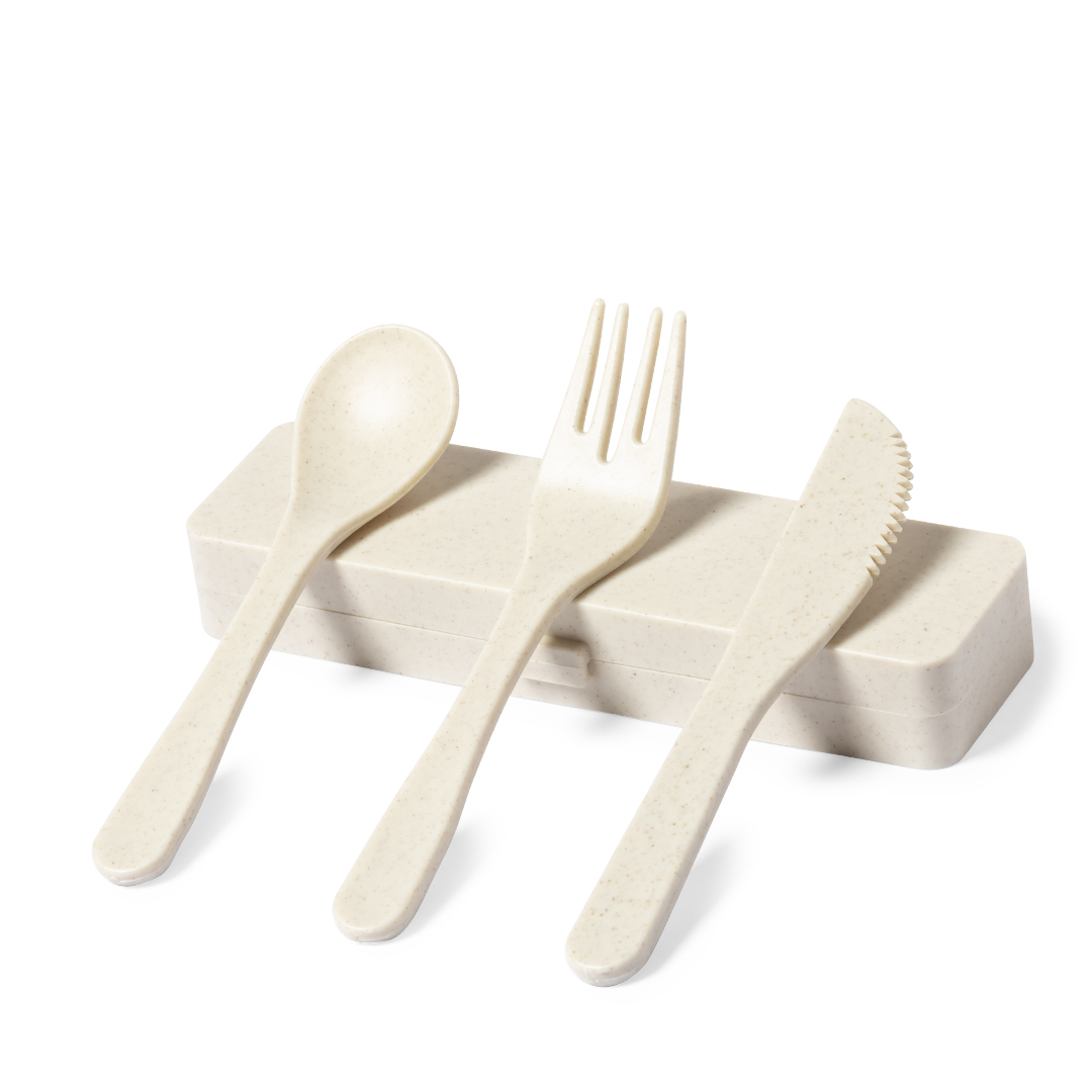 Set cubiedos personalizado Dranel de PP certificado Food Grade - Packs de regalo personalizado - Regalo Promocional Personalizado