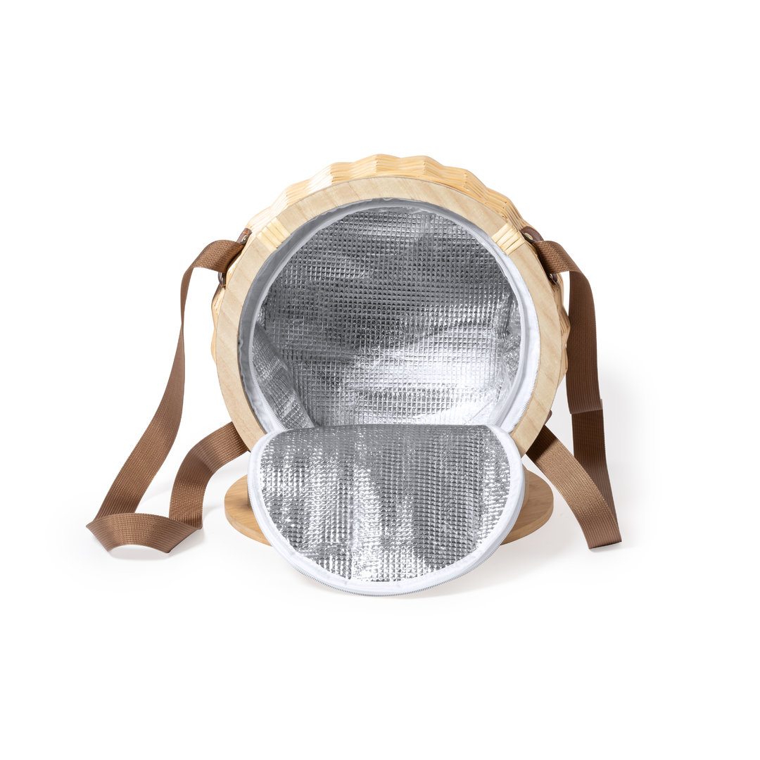 Cesta nevera picnic personalizada Bubu retro de mimbre con bambú - Verano - Regalo Promocional Personalizado - imagen 5