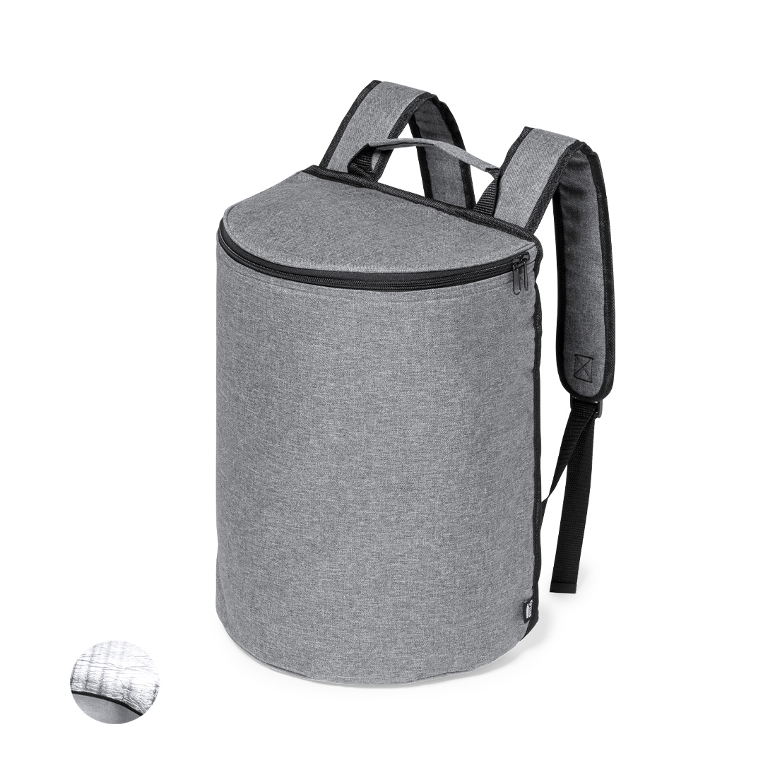 Mochila nevera personalizada Yamir de RPET 600D con acabado gris - Verano - Regalo Promocional Personalizado
