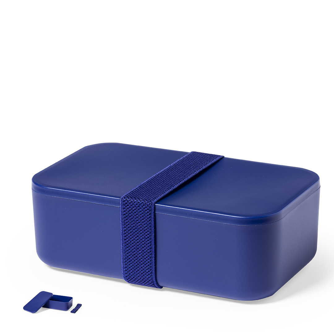 Fiambrera personalizada Sandix de PP de 1L con cinta elástica - Viaje - Regalo Promocional Personalizado