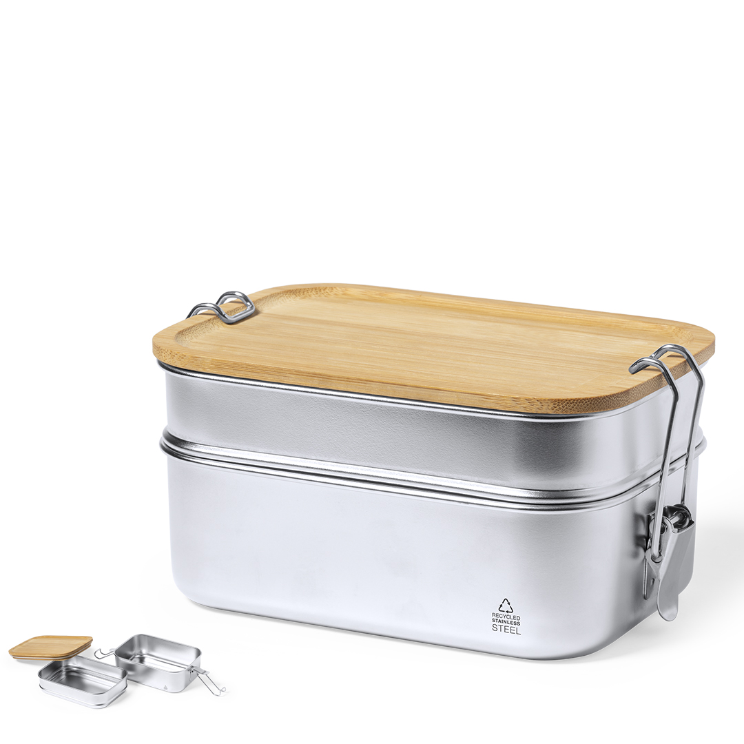 Fiambrera personalizada Vickers de acero inox reciclado de 940ml - Viaje - Regalo Promocional Personalizado