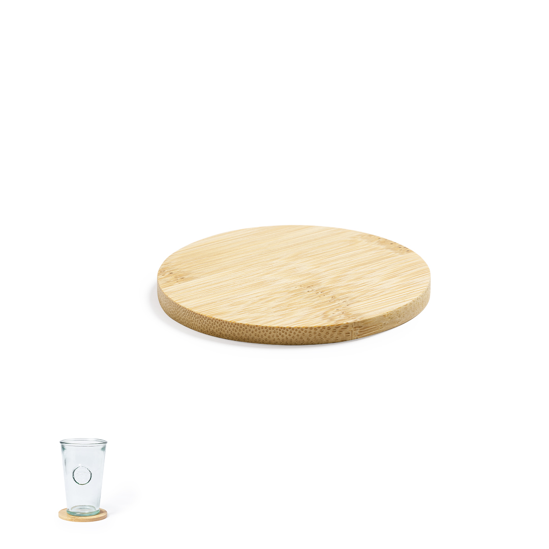Posavasos personalizado Derrik de bambú natural - Posavasos personalizados - Regalo Promocional Personalizado