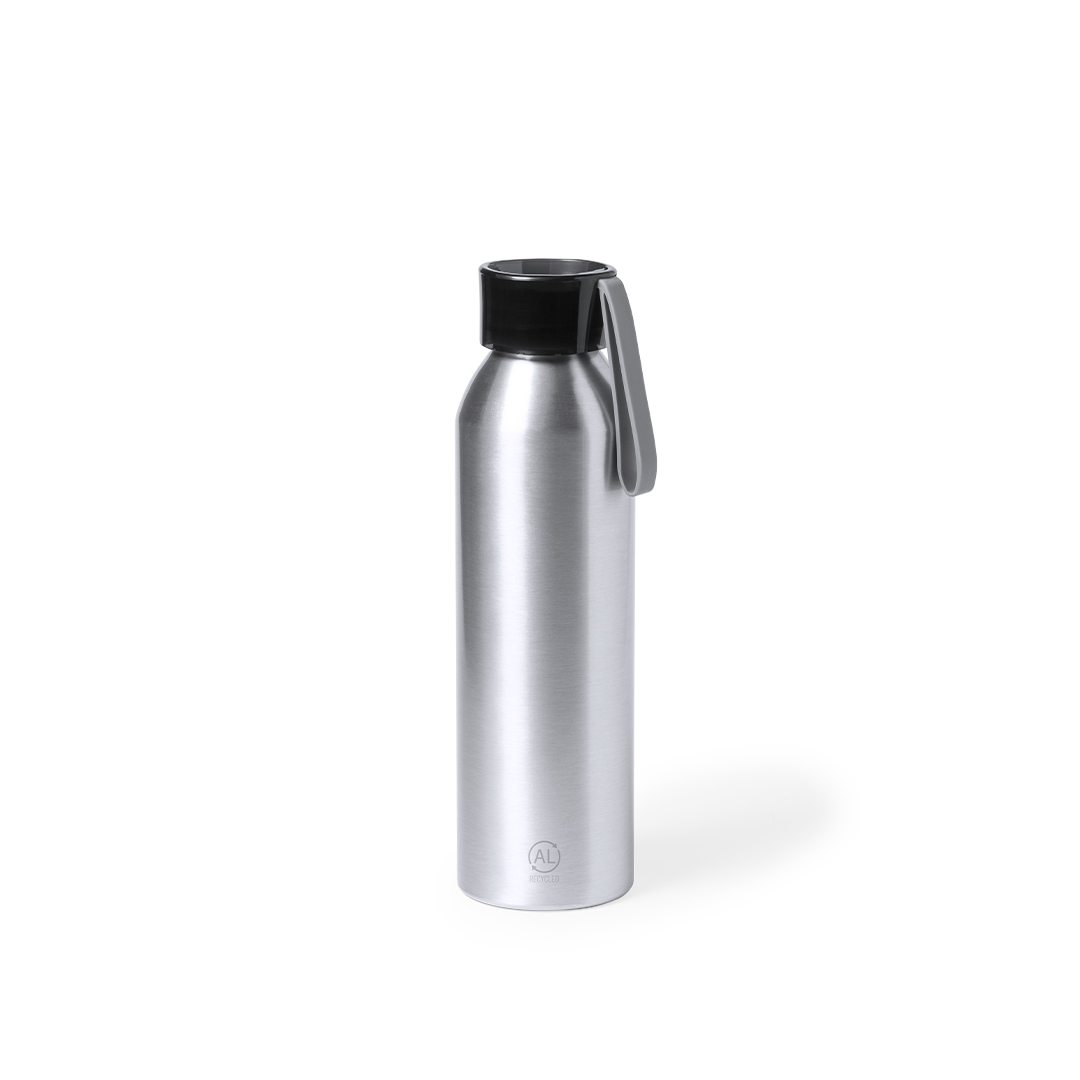 Bidón personalizado Yaliz de 650ml en aluminio reciclado mate con cinta de silicona - Tazas y botellas - Regalo Promocional Personalizado