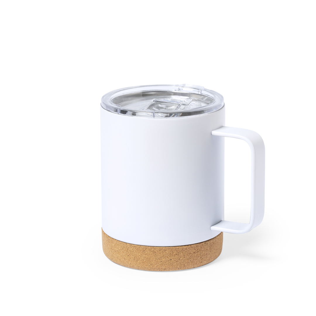 Taza térmica personalizada Loret de acero inox mate con corcho de 330ml - Tazas y vasos personalizados - Regalo Promocional Personalizado