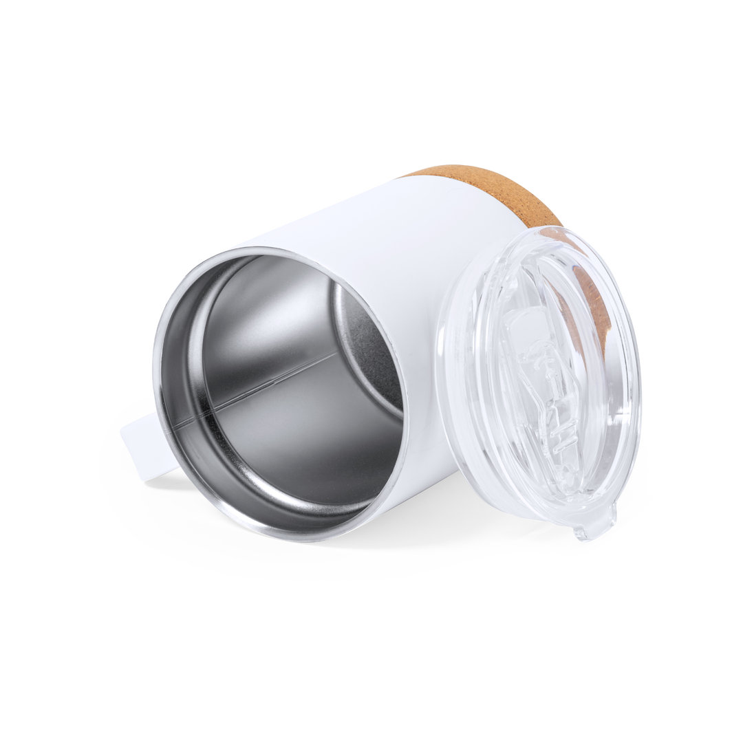 Taza térmica personalizada sublimación Wifly de acero inox con corcho de 330ml