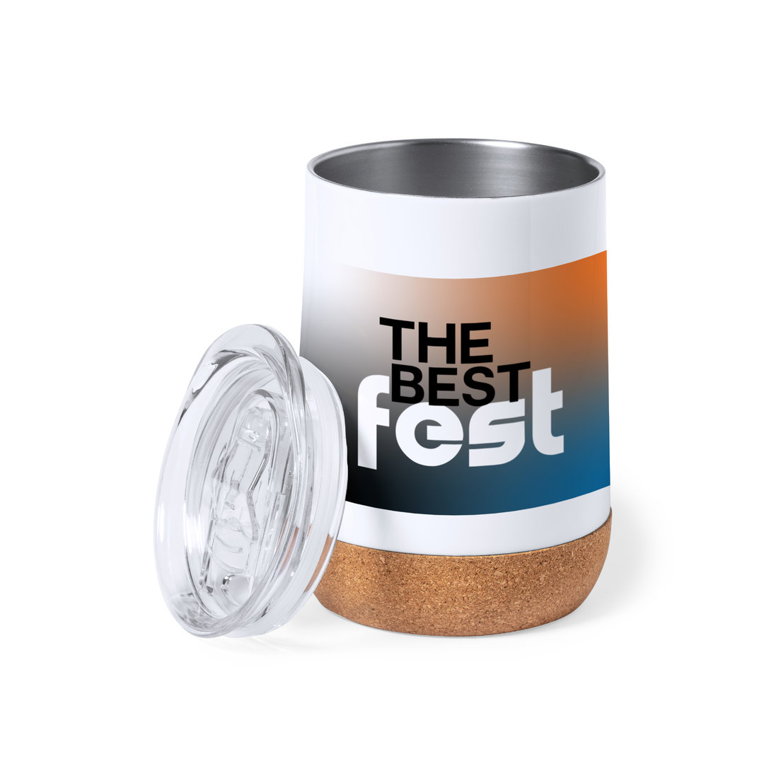 Vaso térmico personalizado sublimación Barker de acero con corcho de 330ml