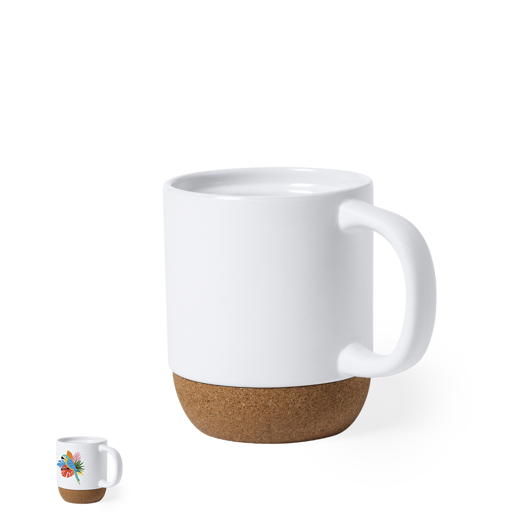 Taza de sublimación personalizada Roset de cerámica mate con base de corcho de 420ml - Tazas y vasos personalizados - Regalo Promocional Personalizado
