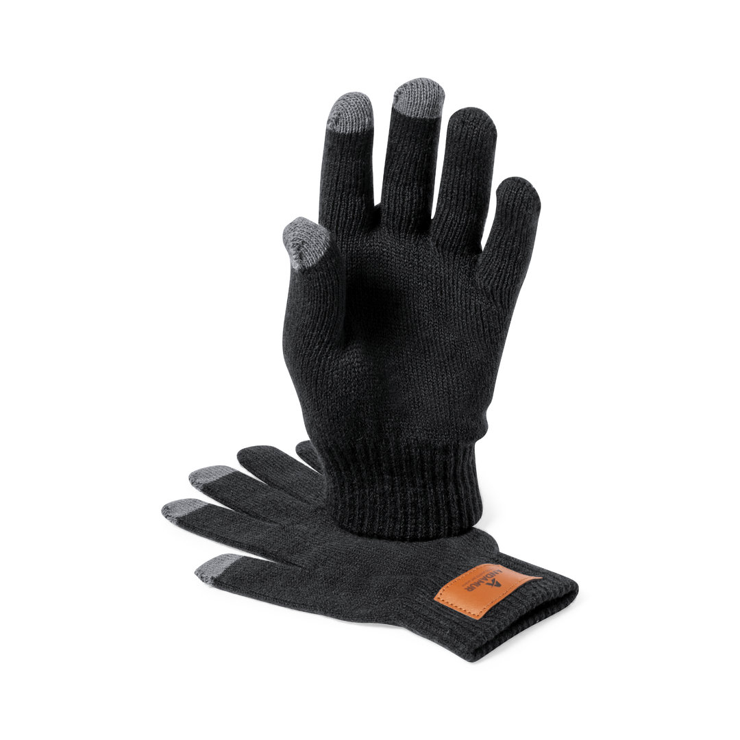Set de gorro y guantes personalizado Prasan acrílicos con parche de polipiel - Tazas y botellas - Regalo Promocional Personalizado - imagen 3
