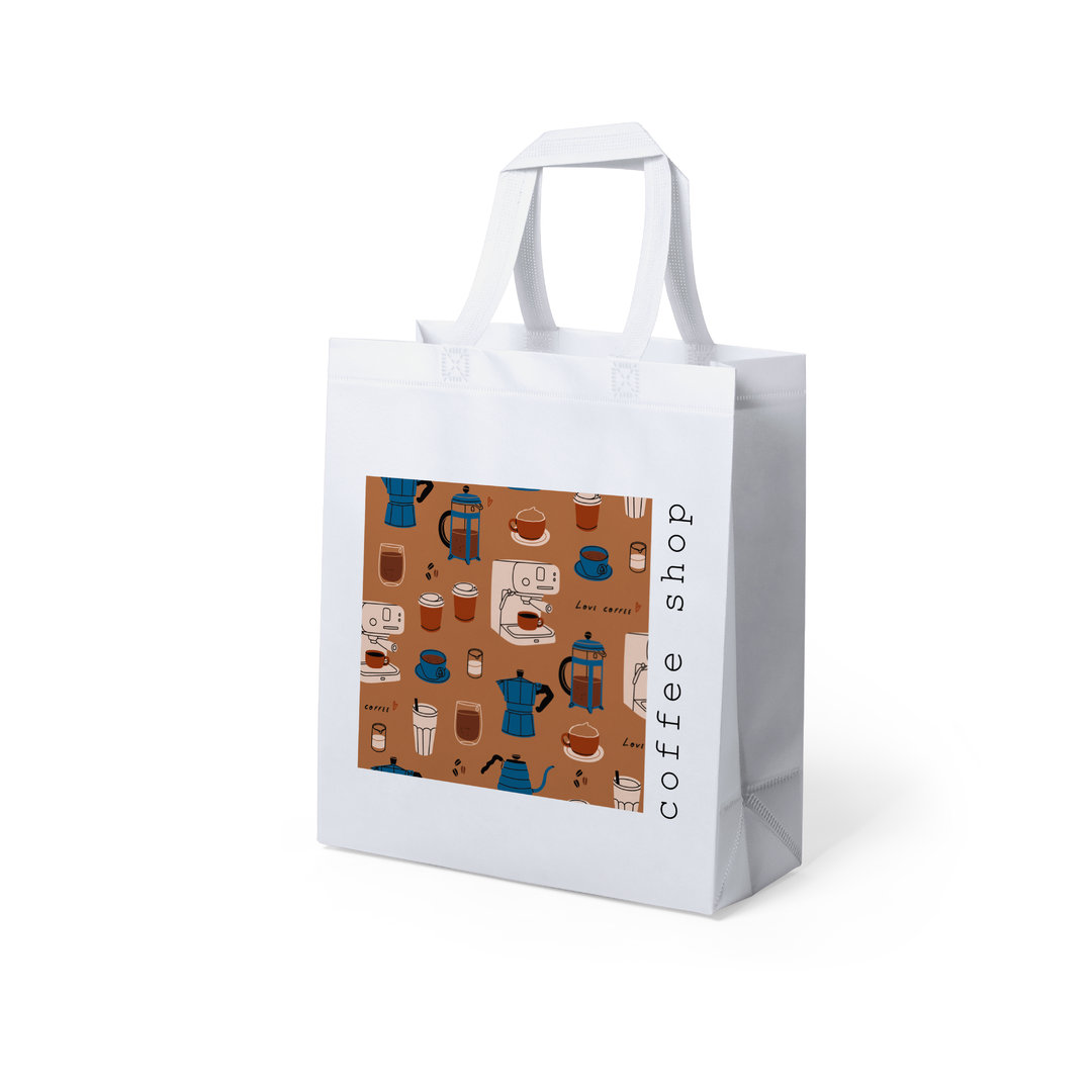 Bolsa para sublimación personalizada Godon de non-woven con fuelle - Tote Bags personalizadas - Regalo Promocional Personalizado - vista alternativa