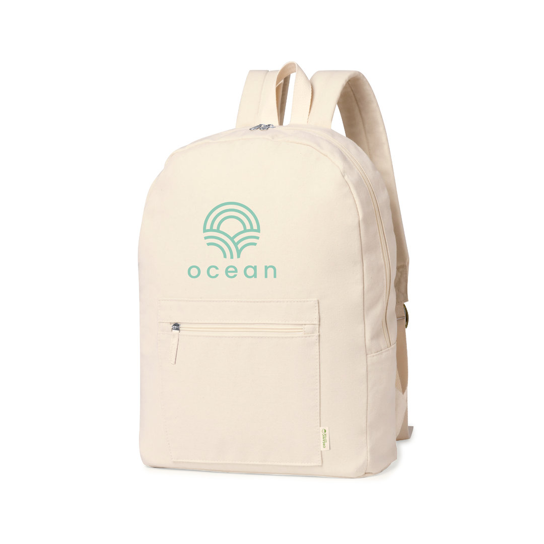 Mochila personalizada Saunders de algodón orgánico 100% natural - Mochilas personalizadas - Regalo Promocional Personalizado - vista alternativa