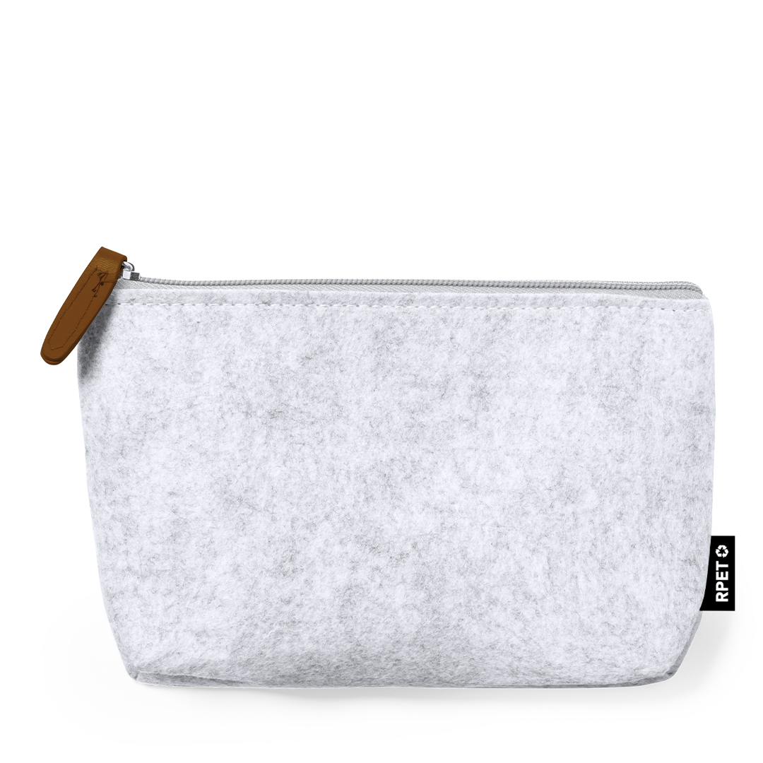 Estuche personalizado Bricex de fieltro RPET reciclado con tirador polipiel - Oficina - Regalo Promocional Personalizado