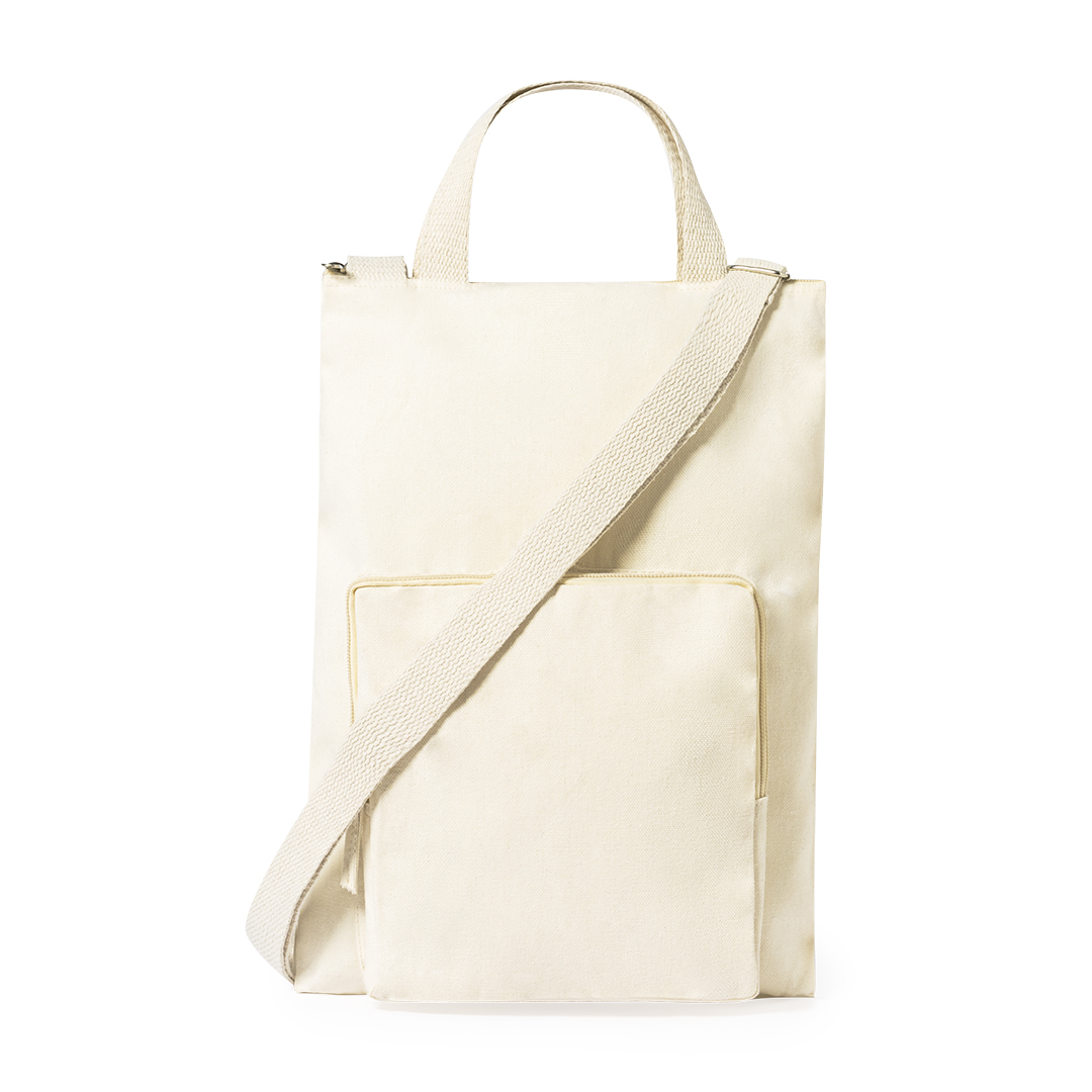 Funda para portátil personalizada Leduc de canvas natural - Fundas para portátil - Regalo Promocional Personalizado - vista alternativa