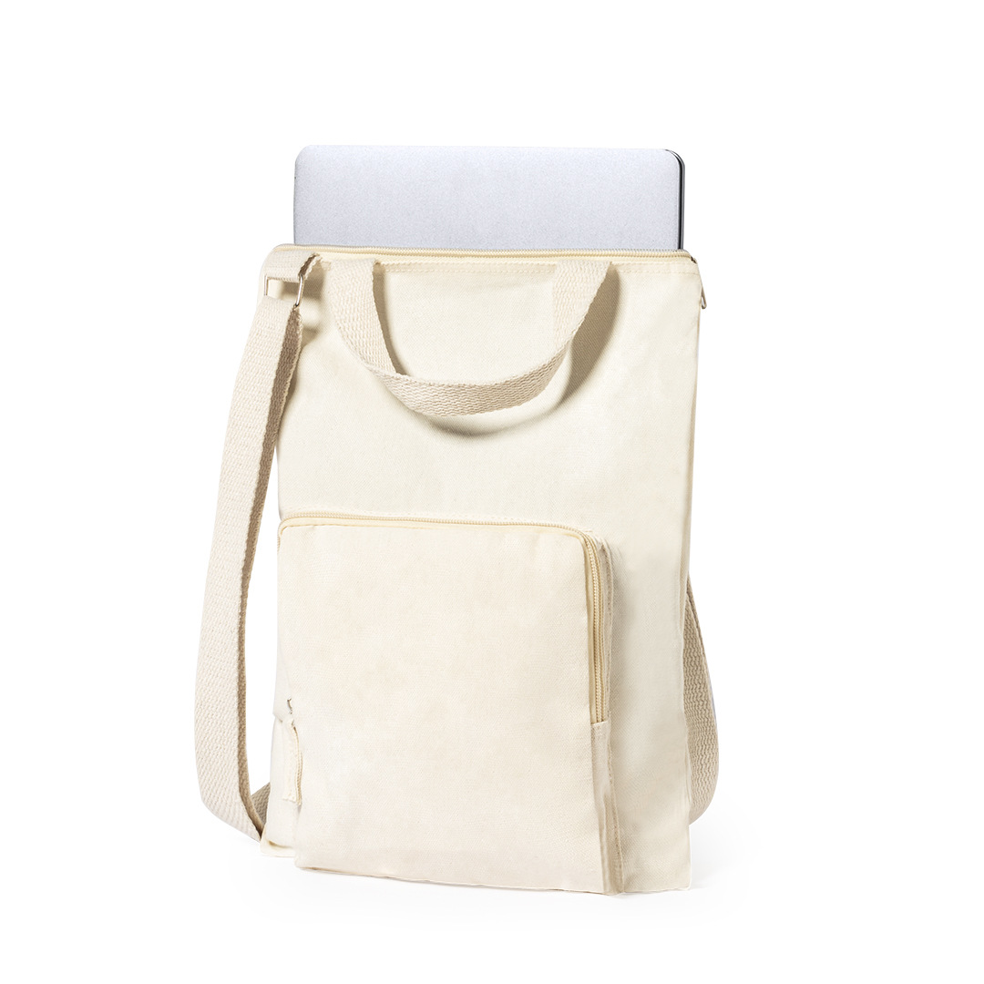 Funda para portátil personalizada Leduc de canvas natural - Fundas para portátil - Regalo Promocional Personalizado - imagen 3