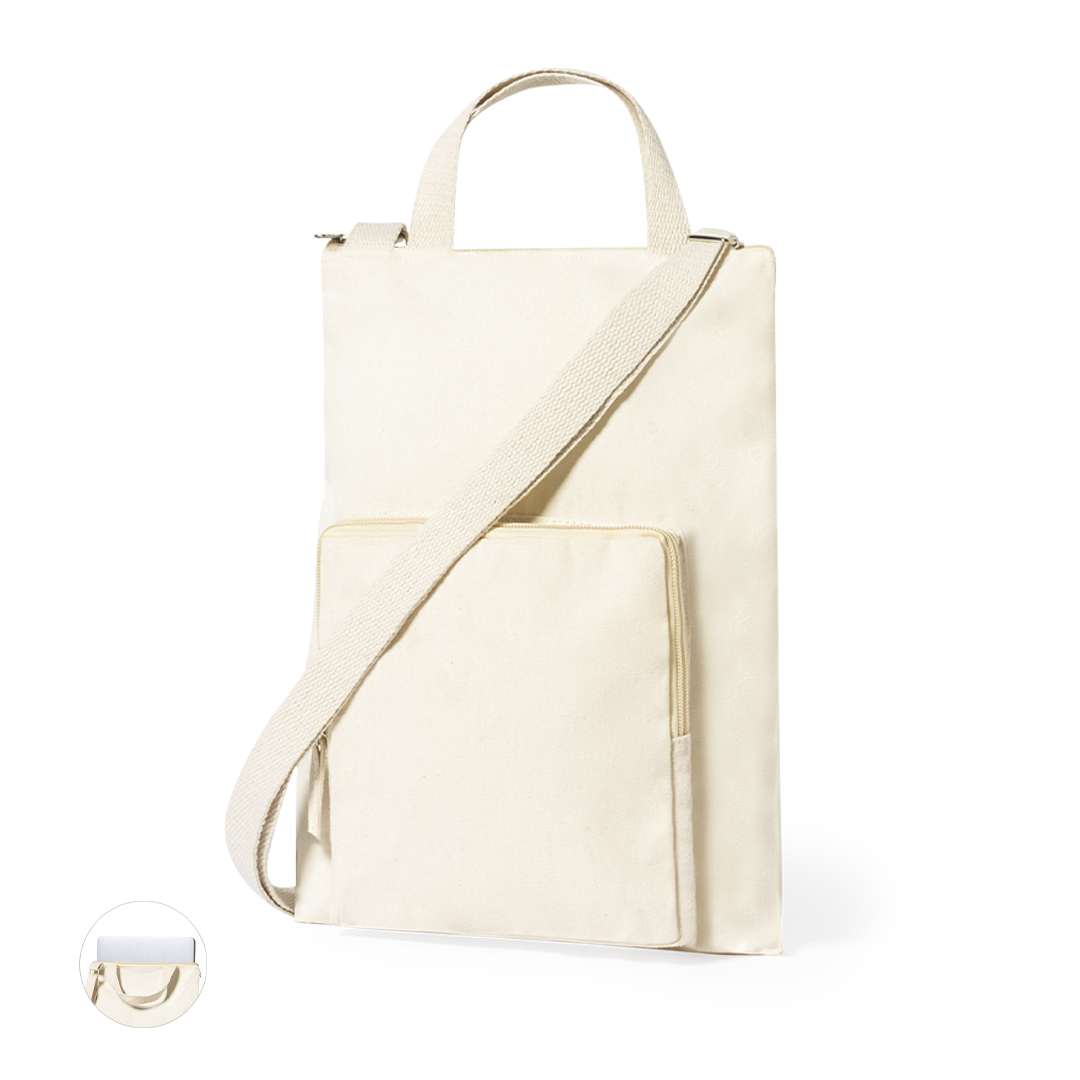 Funda para portátil personalizada Leduc de canvas natural - Fundas para portátil - Regalo Promocional Personalizado