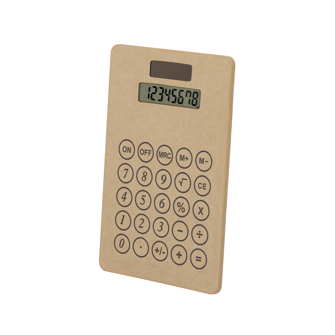 Calculadora personalizada Vulcano de cartón reciclado solar 8 dígitos - Otros accesorios oficina - Regalo Promocional Personalizado