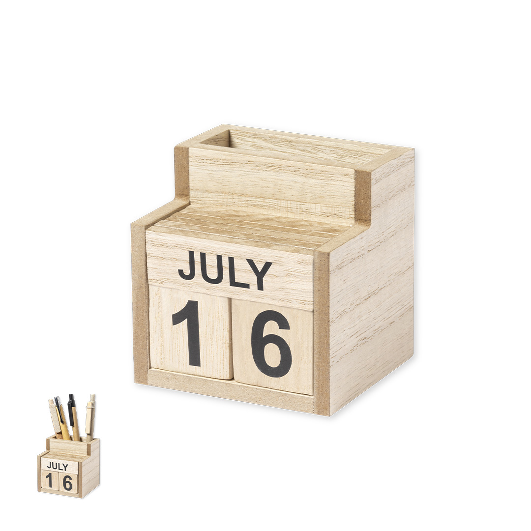 Lapicero calendario perpetuo personalizado Laorek de MDF - Oficina - Regalo Promocional Personalizado