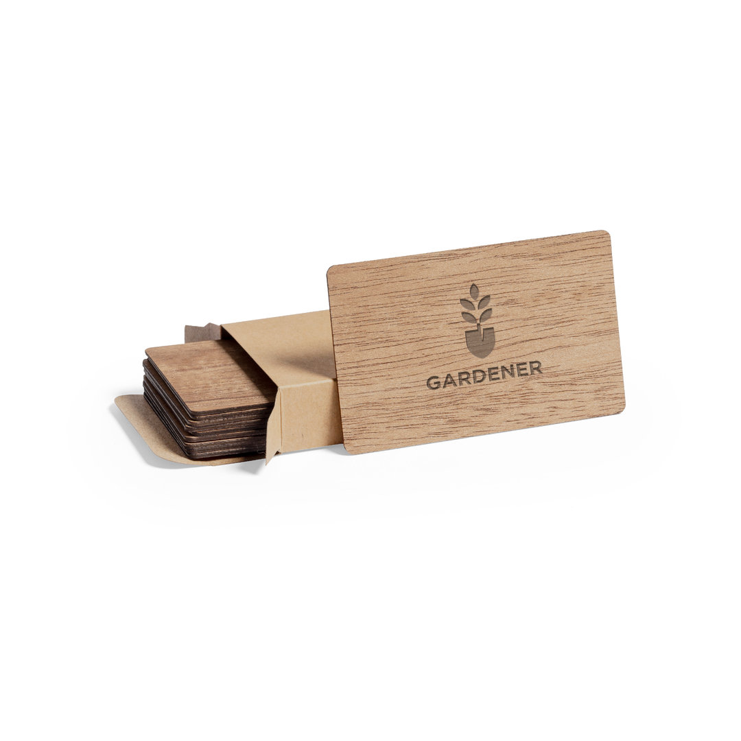 Set de tarjetas personalizado Inary de madera natural con acabado veteado - Packs de regalo personalizado - Regalo Promocional Personalizado - imagen 3