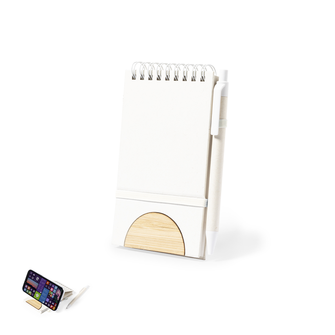Libreta soporte personalizada Minnak de cartones de leche con bambú - Oficina - Regalo Promocional Personalizado