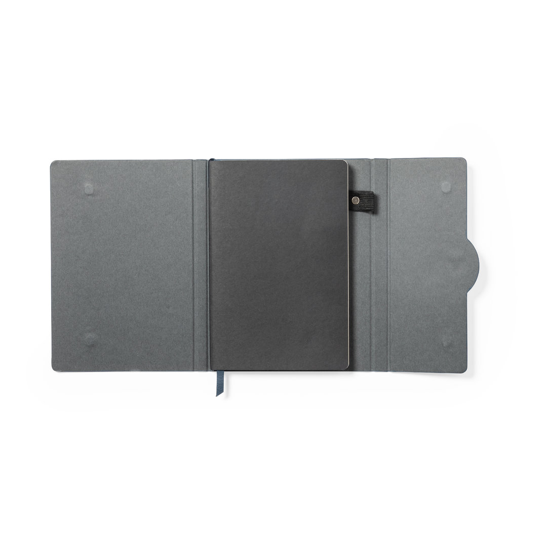 Bloc de notas personalizado Aquo desplegable nature en RPET con detalle de bambú