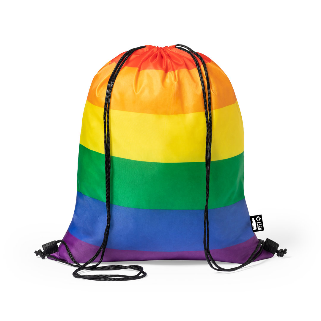 Mochila personalizada Marsha Rainbow de RPET 210T multicolor con orgullo