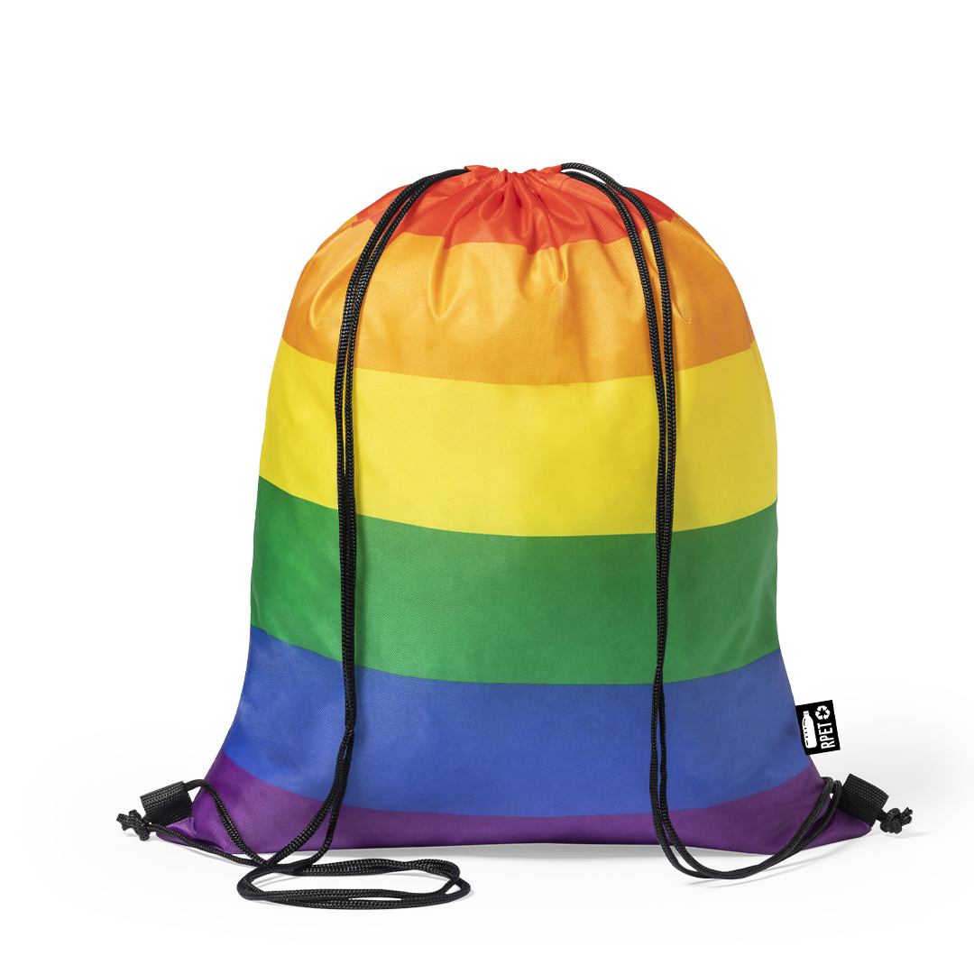 Mochila personalizada Marsha Rainbow de RPET 210T multicolor con orgullo - Mochilas personalizadas - Regalo Promocional Personalizado