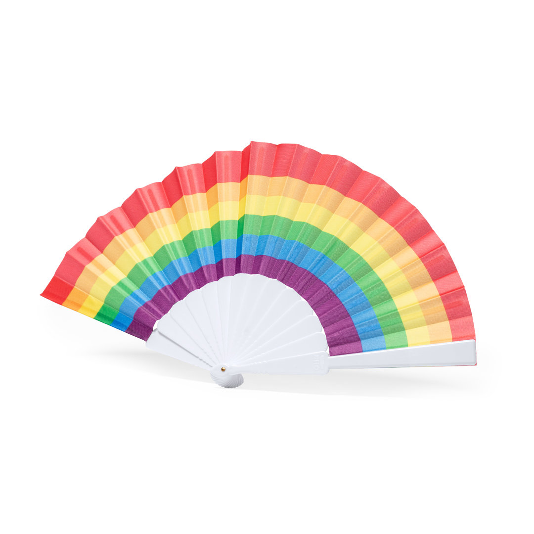 Abanico Rupaul Rainbow RPET sostenible personalizado - Verano - Regalo Promocional Personalizado - vista alternativa