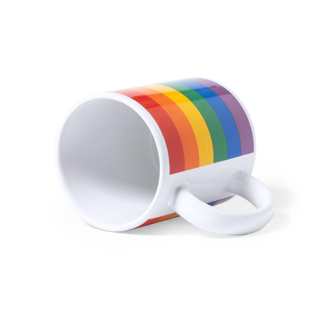 Taza de cerámica personalizada Mercurik Rainbow de 370ml