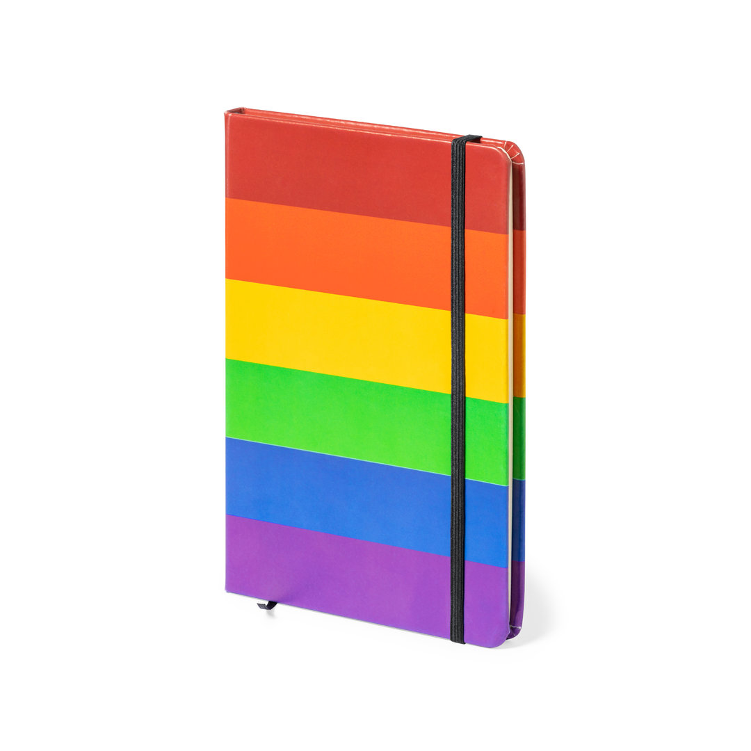 Bloc de notas personalizado Locomix Rainbow multicolor en polipiel con 100 hojas