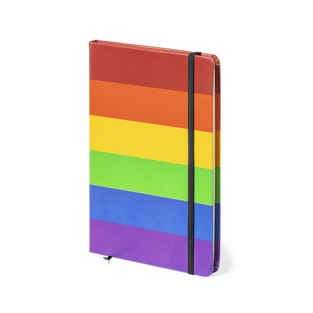 Bloc de notas personalizado Locomix Rainbow multicolor en polipiel con 100 hojas - Oficina - Regalo Promocional Personalizado