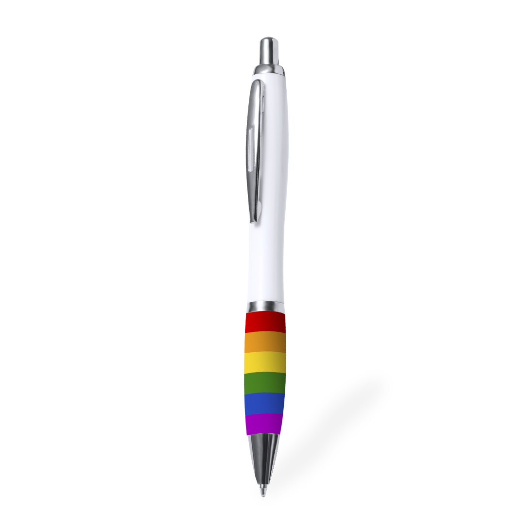Bolígrafo personalizado Rainbow Poison multicolor con empuñadura arcoíris - Oficina - Regalo Promocional Personalizado
