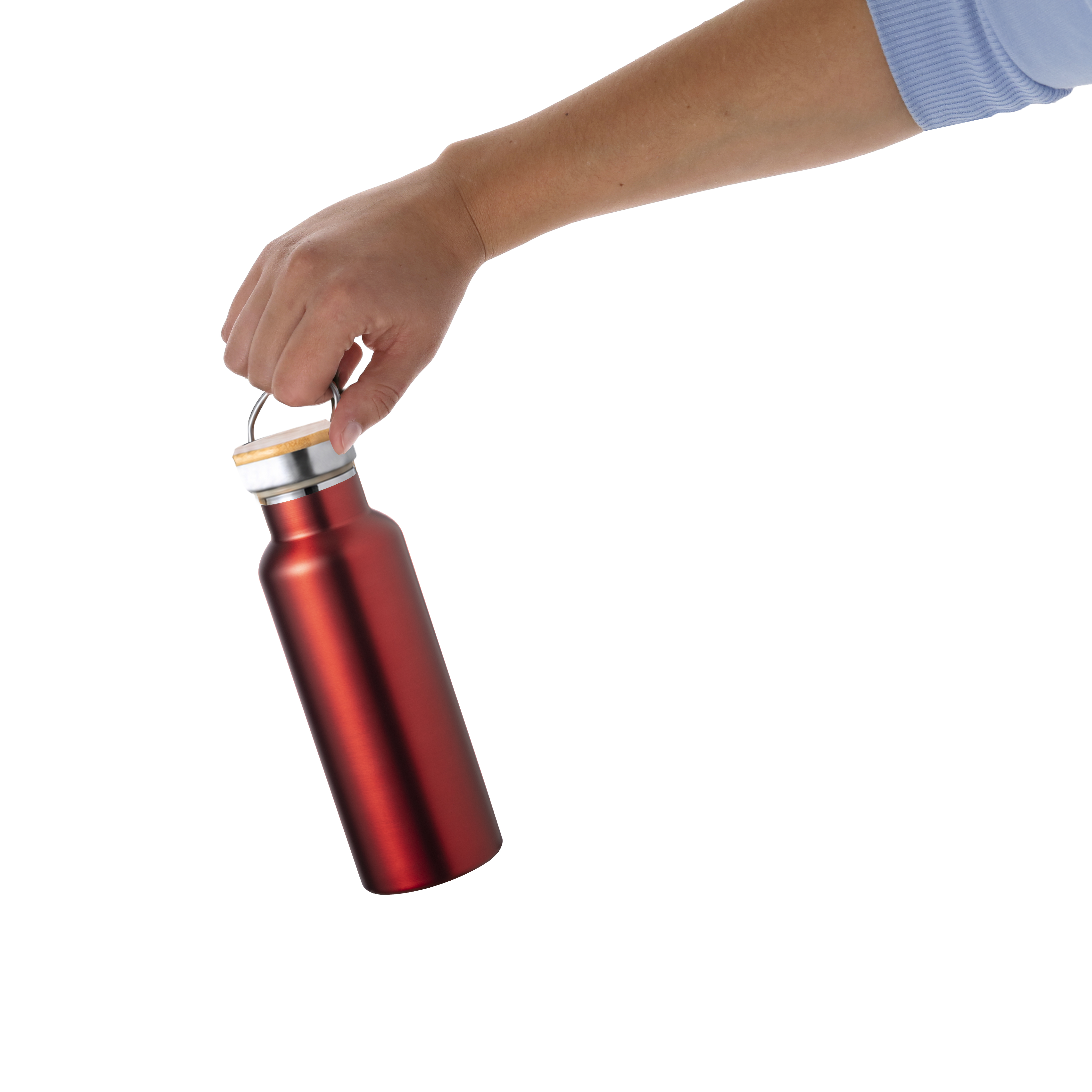 Bidón personalizado Térmico Naxel de 500ml en acero inoxidable con detalle de bambú - Termos personalizados - Regalo Promocional Personalizado - imagen 5