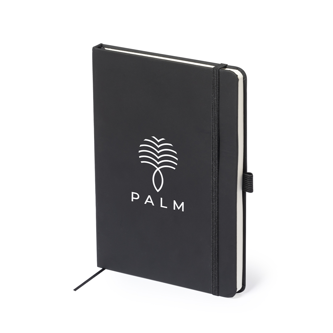 Bloc de notas personalizado Xeria de polipiel negra elegante - Oficina - Regalo Promocional Personalizado