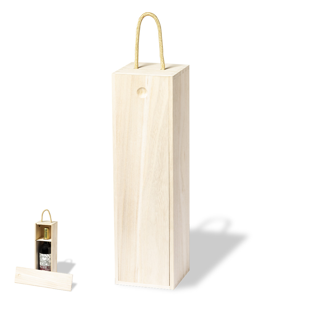 Caja de presentación personalizada Grimbur para 1 botella de Paulownia - Packaging - Cajas - Regalo Promocional Personalizado