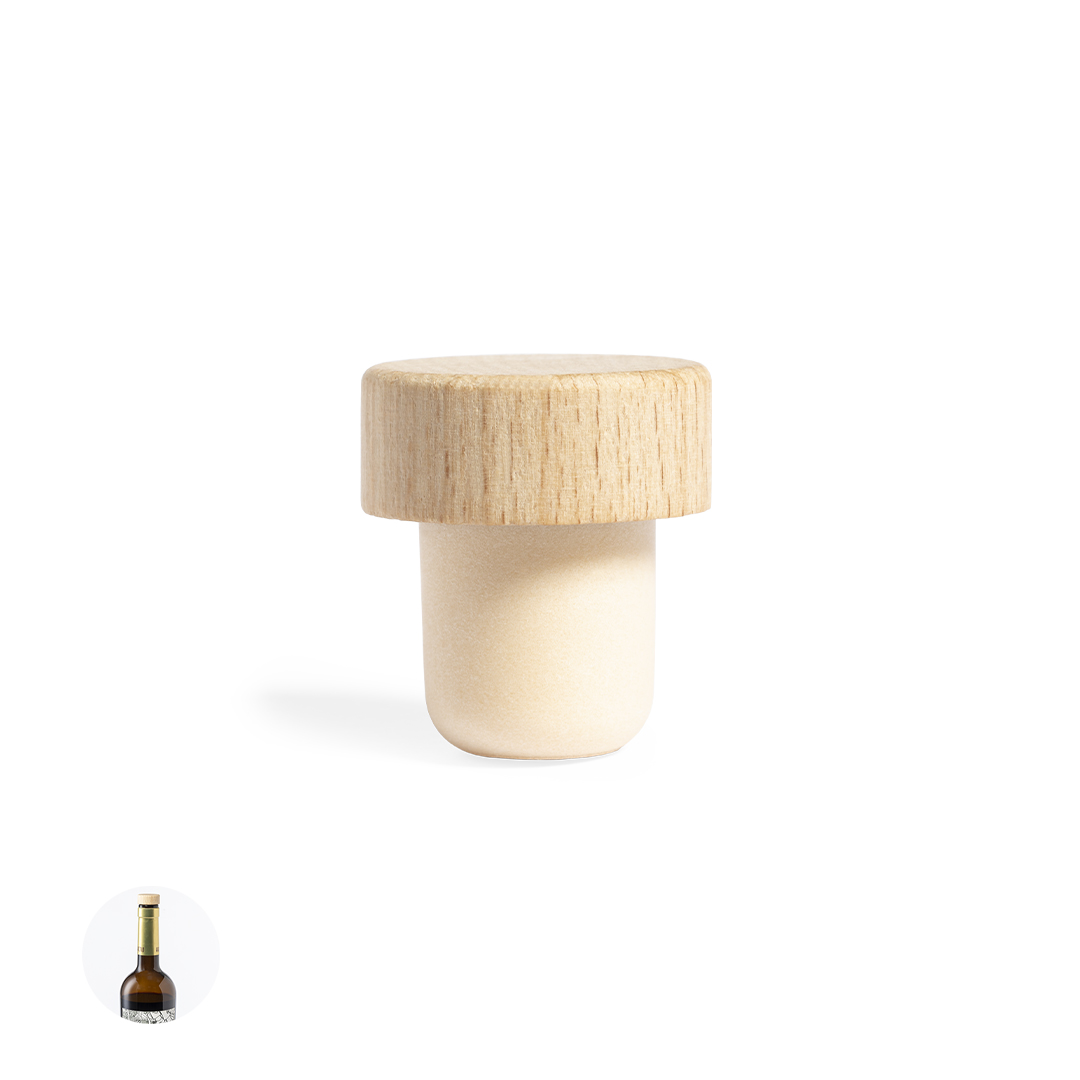 Tapón personalizado Filden reutilizable de madera natural - Otros accesorios bodega - Regalo Promocional Personalizado
