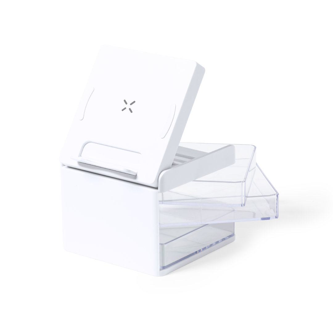 Cargador personalizado organizador Macky inalámbrico 10W con compartimentos