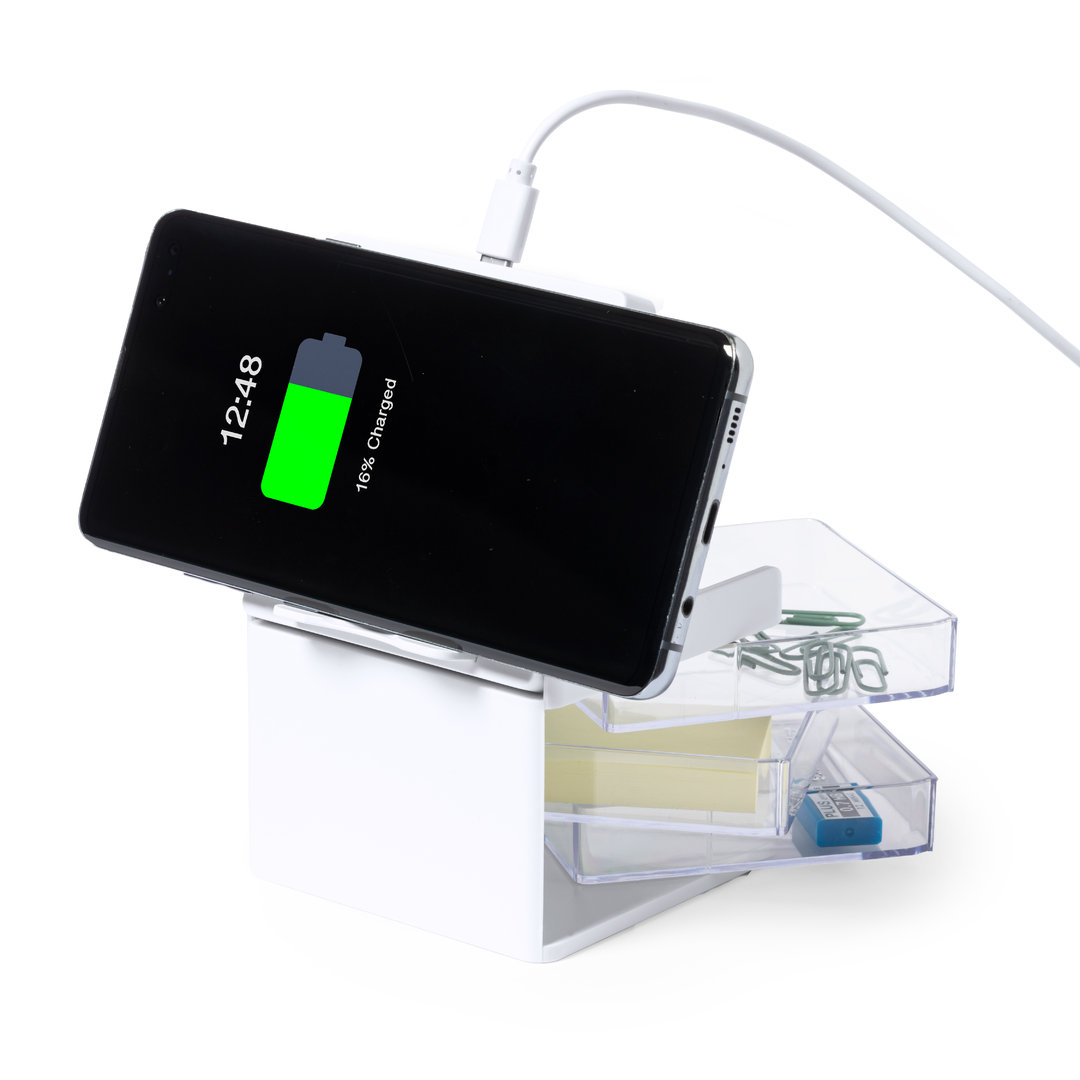 Cargador personalizado organizador Macky inalámbrico 10W con compartimentos - Tecnología - Regalo Promocional Personalizado - imagen 4