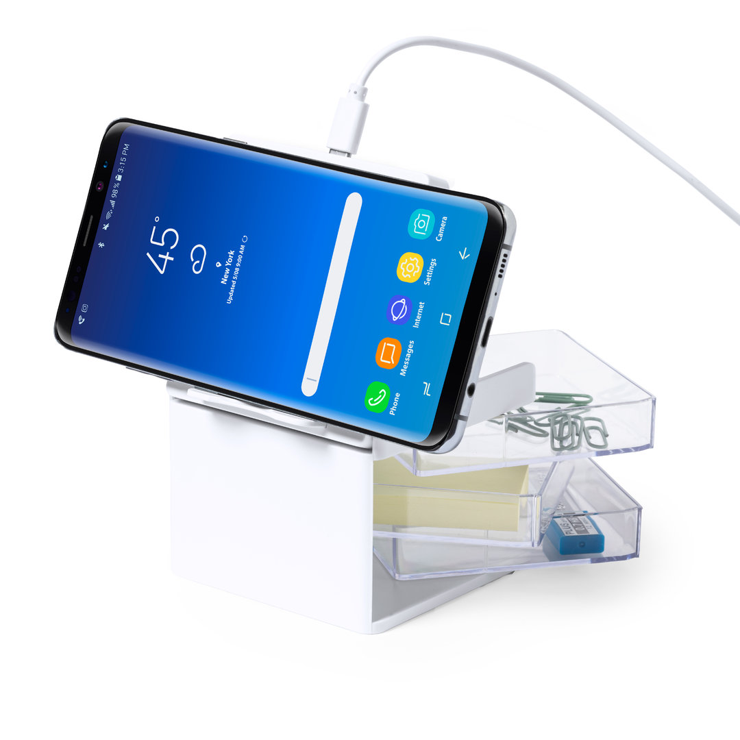 Cargador personalizado organizador Macky inalámbrico 10W con compartimentos - Tecnología - Regalo Promocional Personalizado - imagen 5
