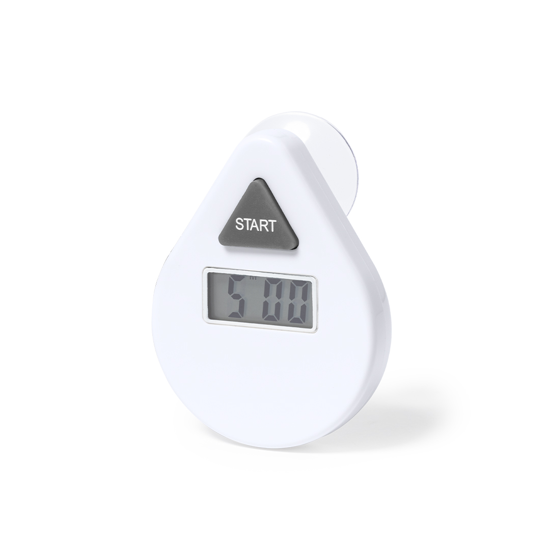 Temporizador digital personalizado Vorad con ventosa ABS blanco - Tecnología - Regalo Promocional Personalizado
