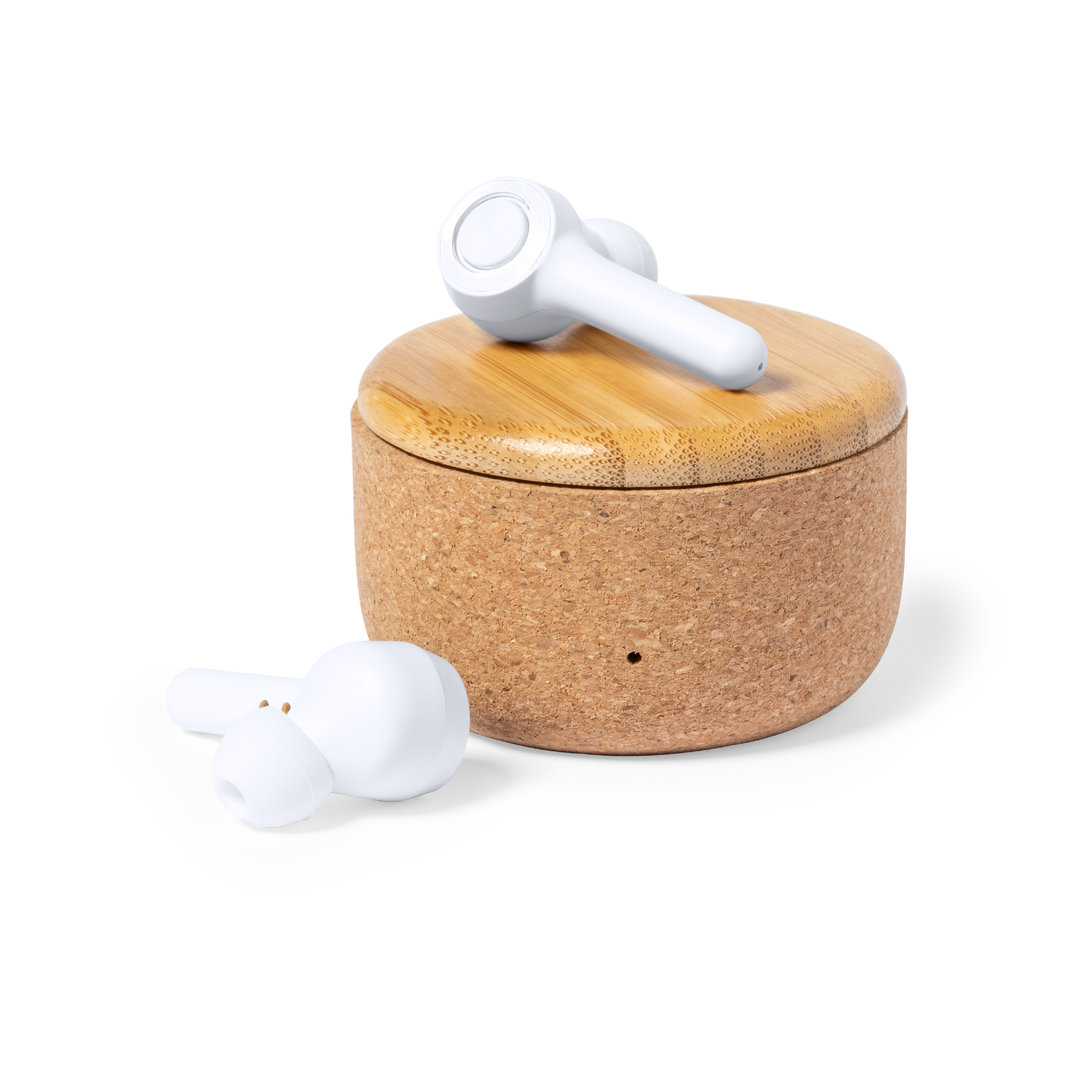 Auriculares Grigal corcho bambú Bluetooth 5.0 - Tecnología - Regalo Promocional Personalizado - imagen 4