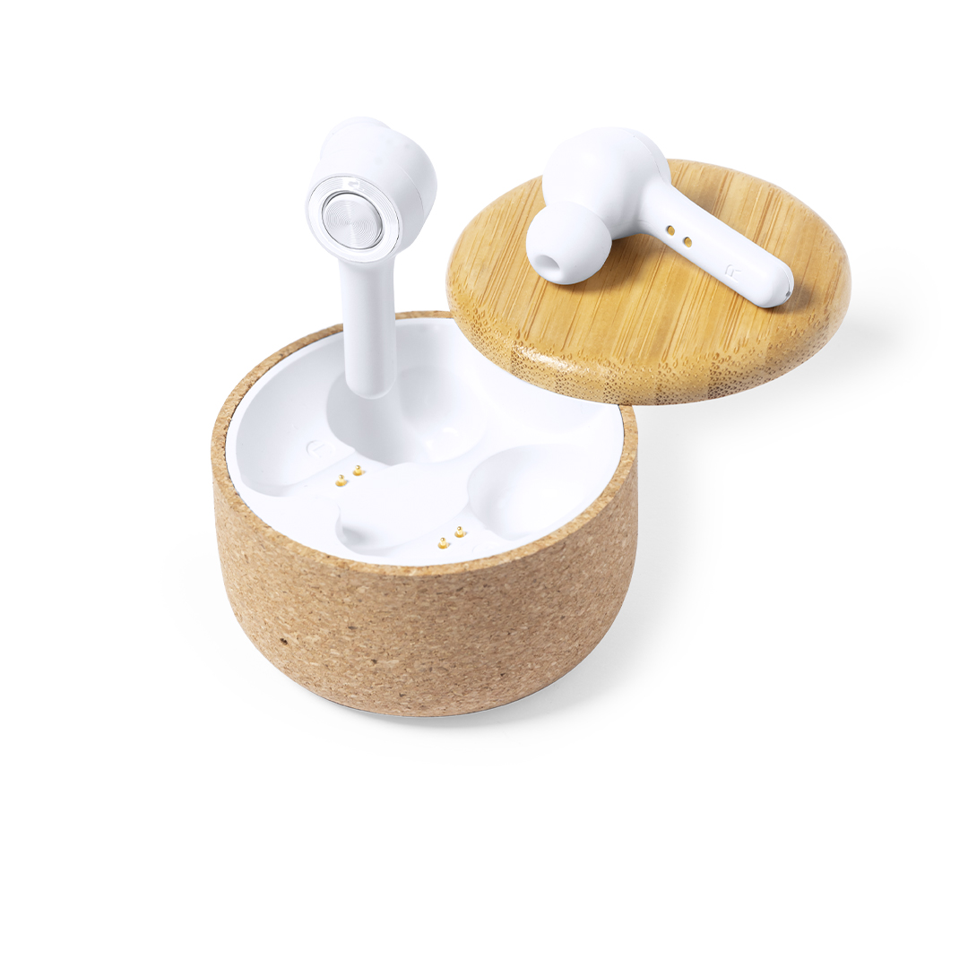 Auriculares Grigal corcho bambú Bluetooth 5.0 - Tecnología - Regalo Promocional Personalizado