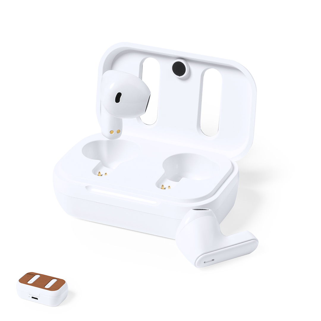 Auriculares Shizar RCS RABS cuero reciclado certificado - Tecnología - Regalo Promocional Personalizado
