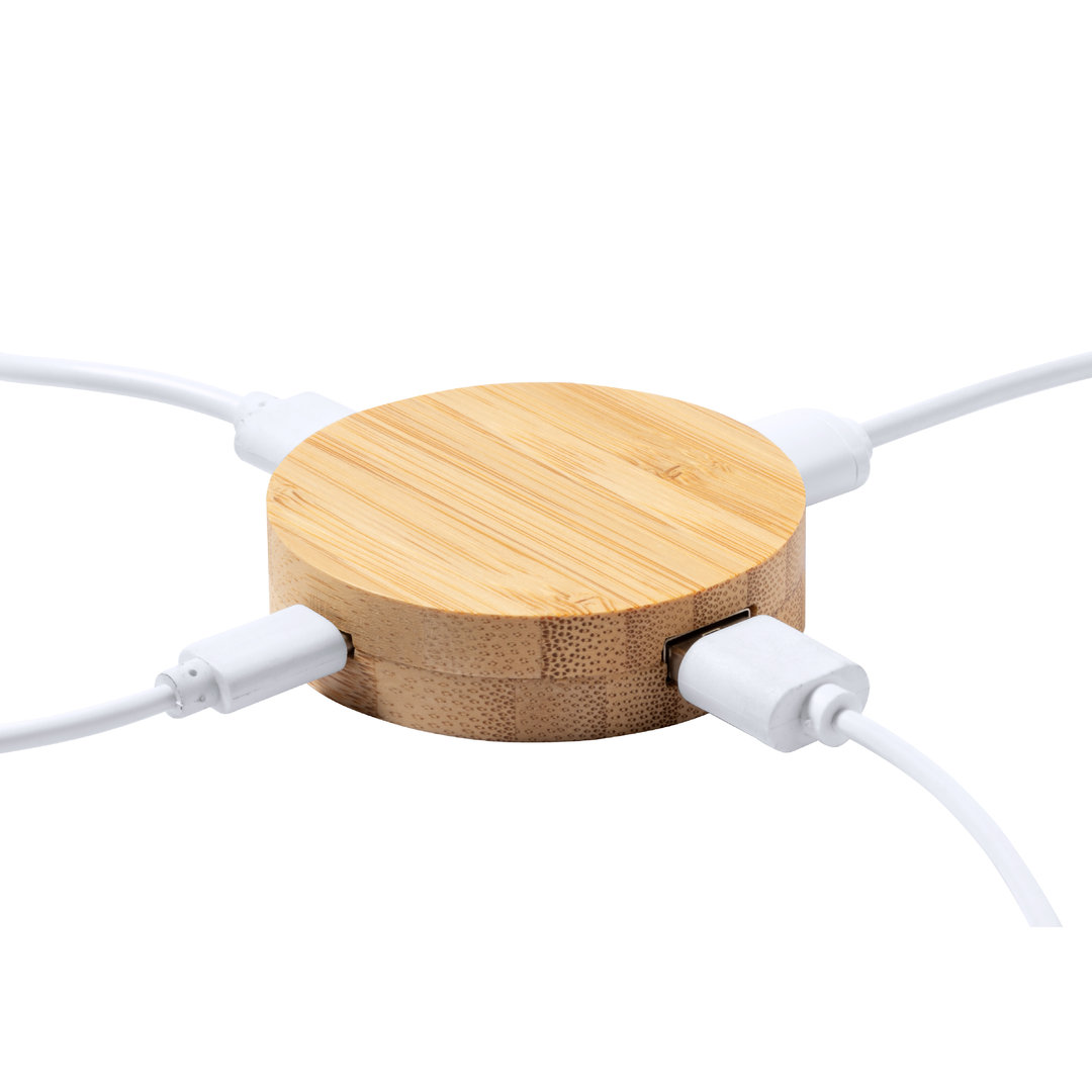 Puerto USB personalizado Lasiar básico de bambú - Tecnología - Regalo Promocional Personalizado - vista alternativa