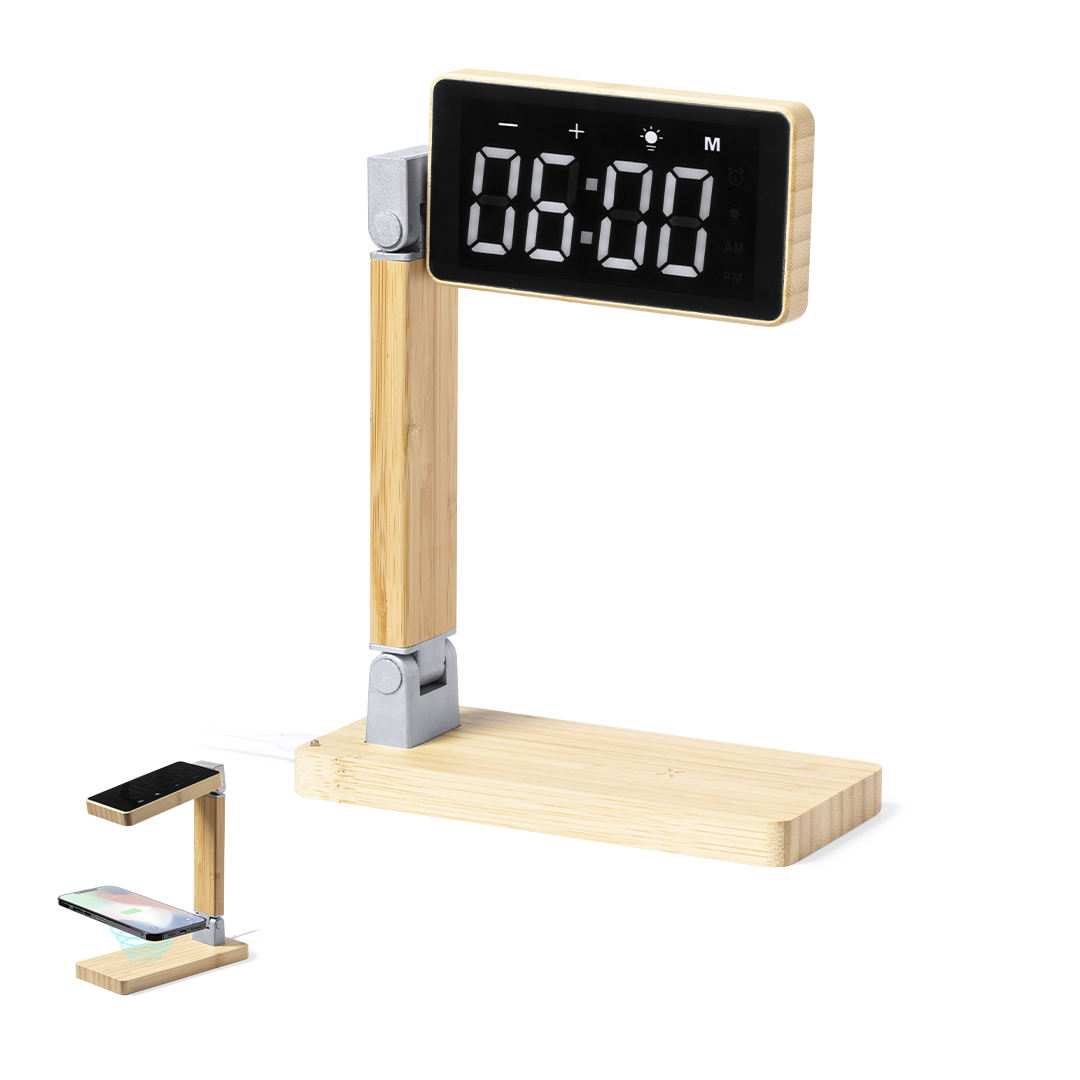 Reloj multifunción personalizado Edres táctil plegable de bambú 15W - Tecnología - Regalo Promocional Personalizado