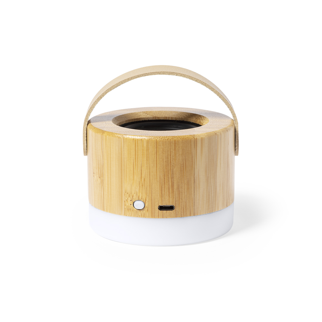 Altavoz Durbal bambú ABS con luz LED - Tecnología - Regalo Promocional Personalizado