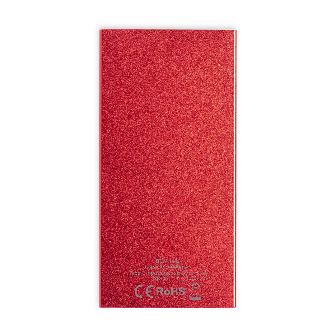 Power Bank personalizada Ginval de aluminio reciclado de 4000mAh - Tecnología - Regalo Promocional Personalizado - vista alternativa