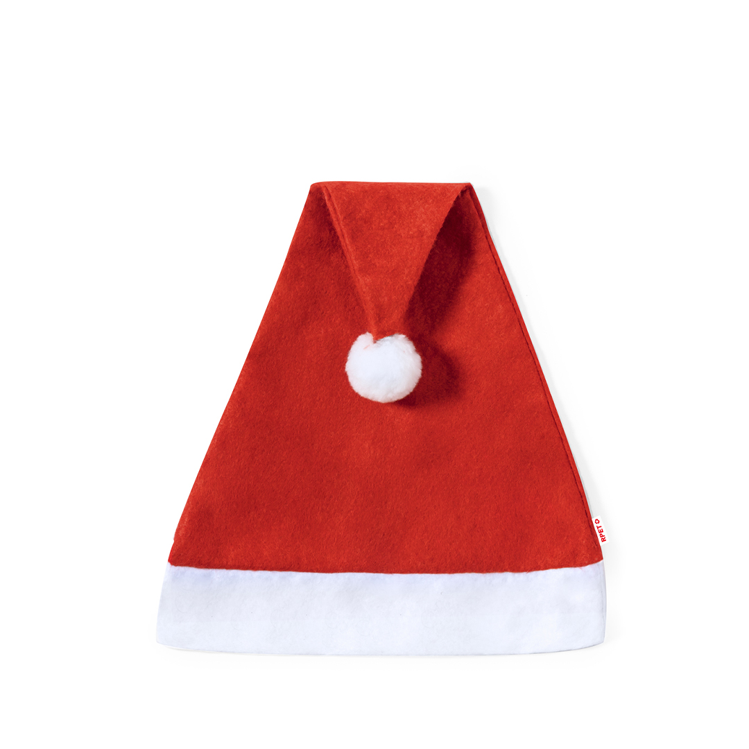 Gorro personalizado Papá Noel Coyfel de RPET con banda y pompón blanco - Navidad - Regalo Promocional Personalizado