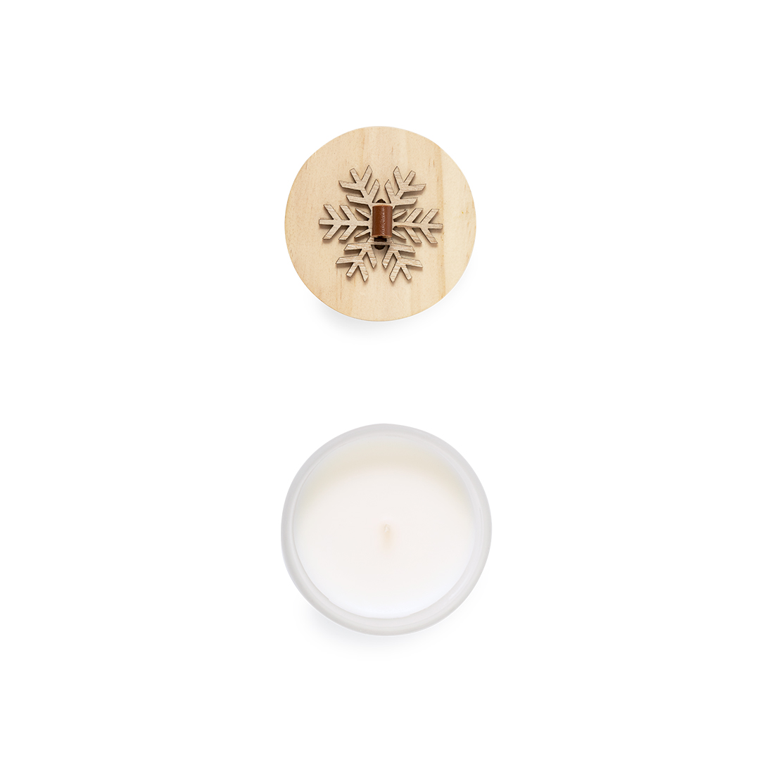 Vela aromática personalizada Lilnax navideña de cristal con tapa madera - Velas personalizadas - Regalo Promocional Personalizado - vista alternativa